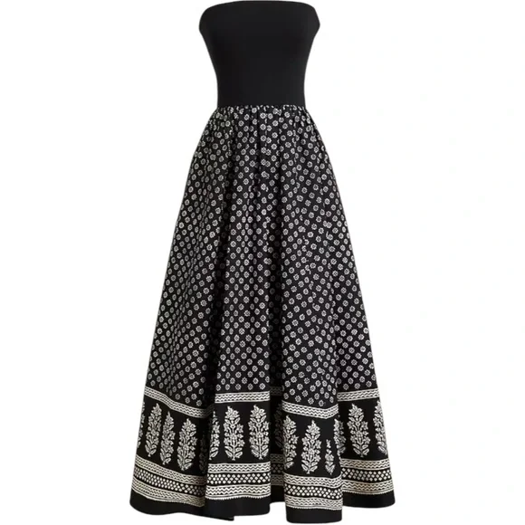 J Crew Strapless mixy dress in block print XL Black - Picture 14 of 14
